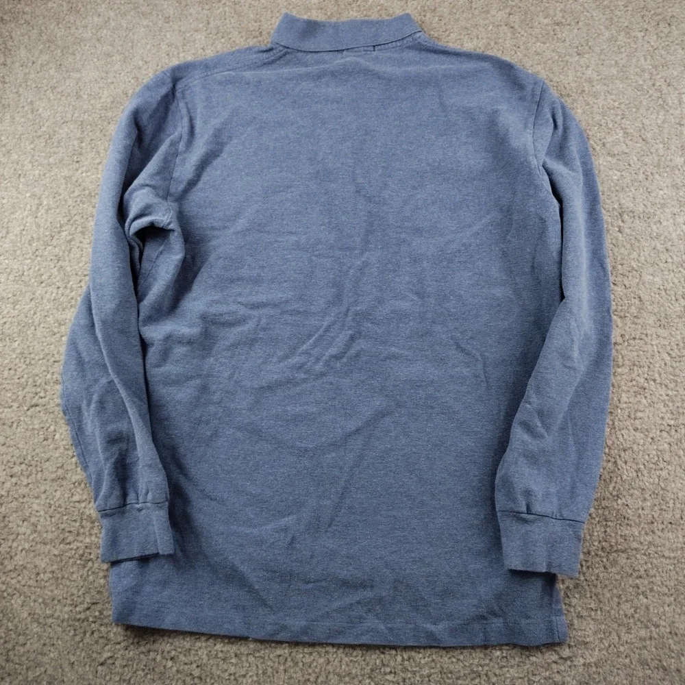 VTG Polo Ralph Lauren Polo Shirt Mens Large Blue Long Sleeve Pony Preppy EUC